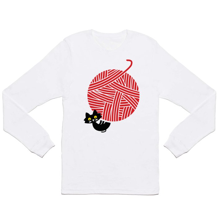 Fitz - Happiness (cat and yarn) Long Sleeve T Shirt