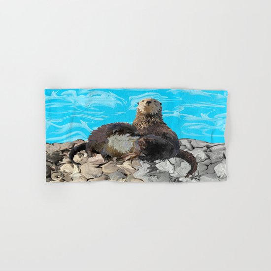 Where the River Meets the Sea Otters Hand & Bath Towel