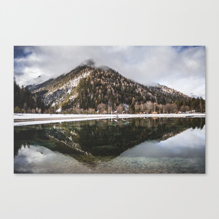 Kranjska Gora Slovenia Lake Reflection Of A Mountain Symmetry In Nature Canvas Print By Madaratravels