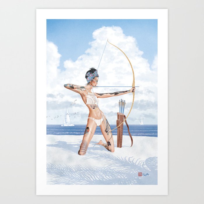 Summer Archer Blue Art Print