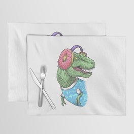 T-rex with headphones Placemat