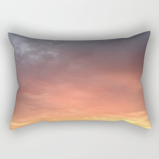 Yellow Red and Gray Sky Rectangular Pillow