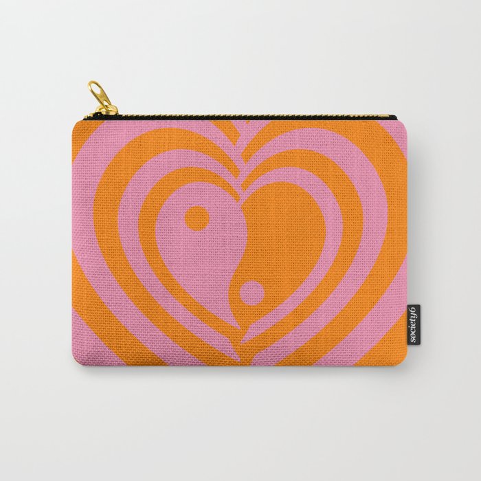 Yin Yang Heart Pattern Retro 70s Style (xii 2021) Carry-All Pouch