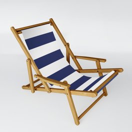 Navy Blue and White Stripes Sling Chair