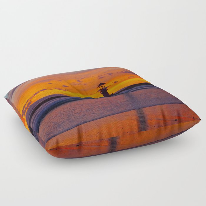 Lighthouse reflections Floor Pillow