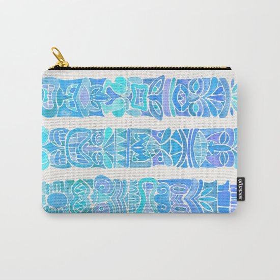 Tiki Totems – Turquoise Palette Carry-All Pouch