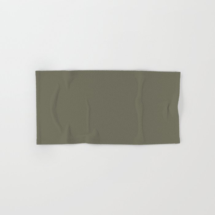 Dark Gray-Green Solid Color Pantone Deep Lichen Green 18-0312 TCX Shades of Green Hues Hand & Bath Towel