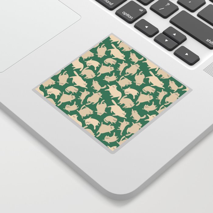 White Silly Cats Pattern Sticker