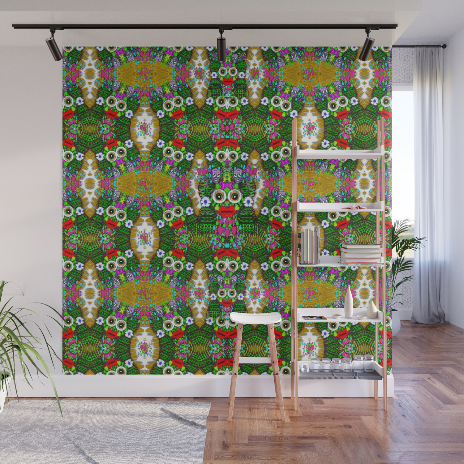 Sugarskulls Flower Girls And Love Pop Art Wall Mural By