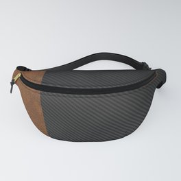 Carbon Leather Mix Fanny Pack