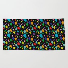 multicolored paint splashes in abstract pattern Beach Towel