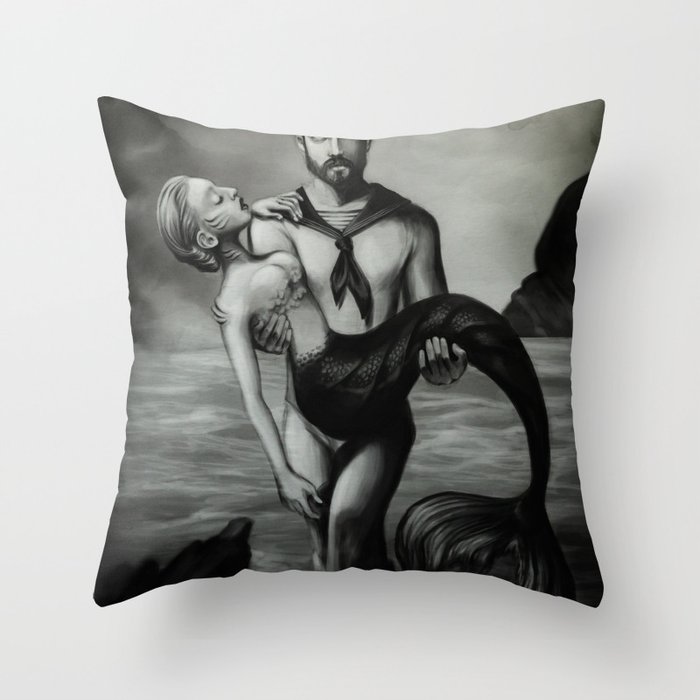 The Sailor and the Mermaid Throw Pillow