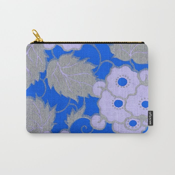 Royal Blue Blossoms Carry-All Pouch
