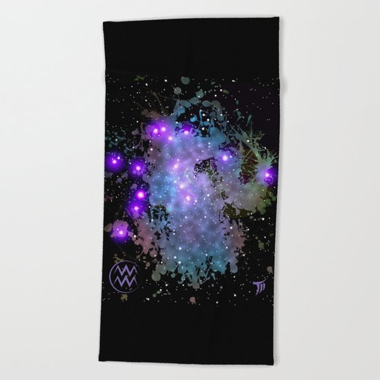 The Zodiac Sign -- Aquarius Beach Towel