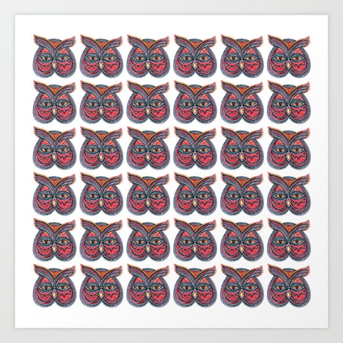 OWL  pattern Art Print