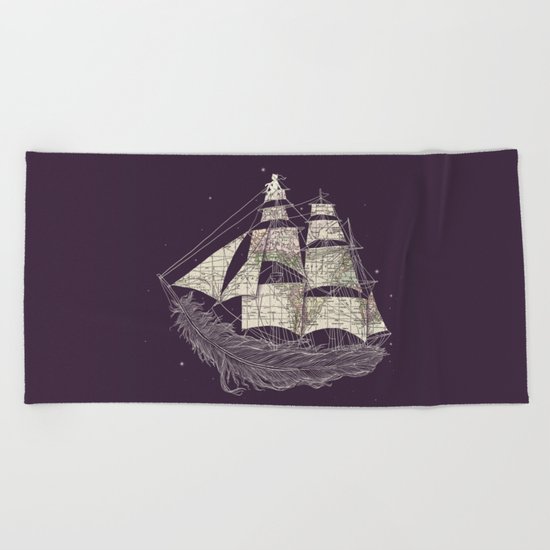 Wherever the wind blows Beach Towel