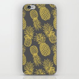 Fresh Pineapples Gray & Yellow iPhone Skin