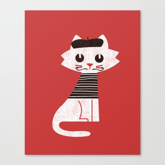 Mark the cat goes to Paris Canvas Print