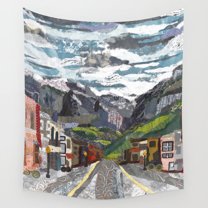 Telluride in torn paper Wall Tapestry