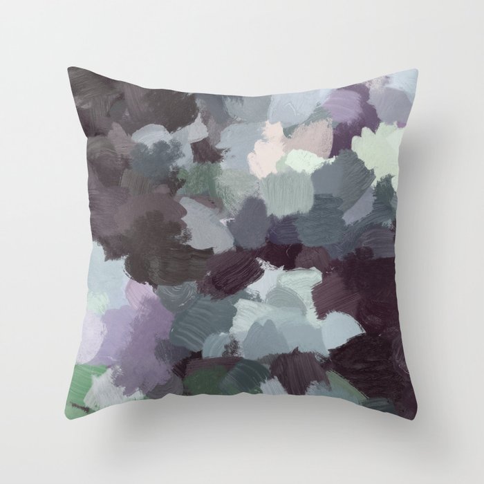 Dark Green Lilac Purple Gray Black Abstract Wall Art Painting Art
