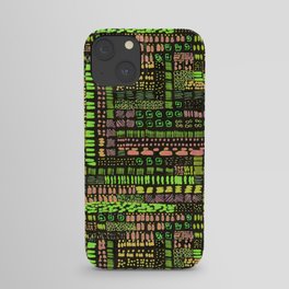 yellow and green ink marks hand-drawn collection iPhone Case