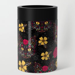 Day of the Dead Kitty Cat Sugar Skull Can Cooler