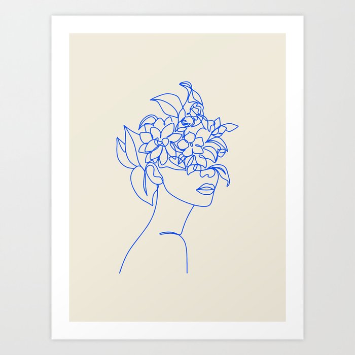The Girl with the Flowers: Off-White Edition Art Print