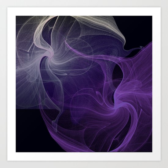 Fractal Abstract Dark Purple Art Print