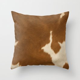 Modern Cow Faux Leather Elegant Collection Throw Pillow