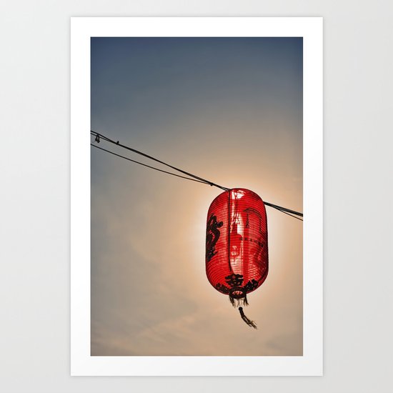 Backlit Chinese Lantern Art Print
