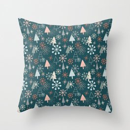 Boho Christmas Tree Pattern Throw Pillow