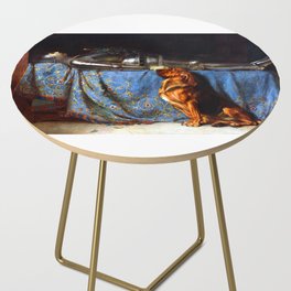 Briton Riviere Rest in Peace Side Table