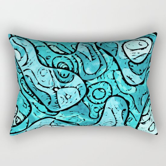 Abstract Shades of Blue Rectangular Pillow