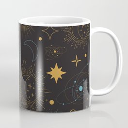 Sun Moon and Stars Celestial Pattern Coffee Mug