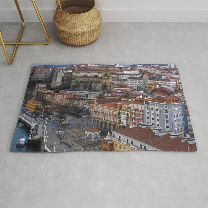 Spain Photography - Overview Over The City Of Gexto Rug