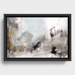 Neutral Abstract Modern Framed Canvas