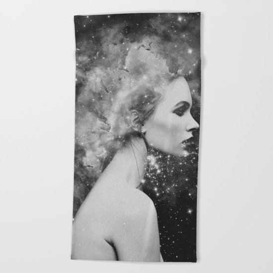 Head in the stars Beach Towel