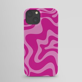 Retro Liquid Swirl Abstract Pattern in Y2K Deep Pinks iPhone Case