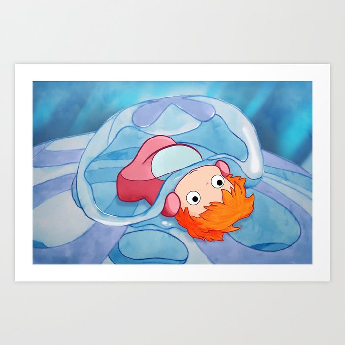Ponyo Peeks From The Bubble Art Print By Dksartdesign Society6