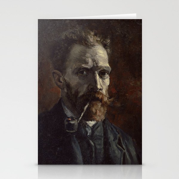 Van Gogh - Self-portrait with pipe Stationery Cards