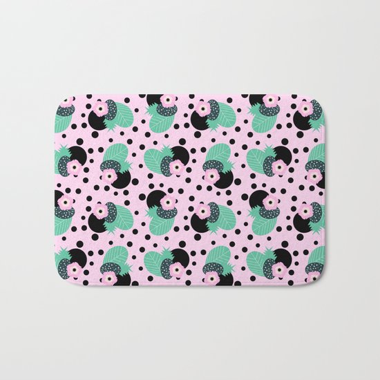 Fruity floral with dots Bath Mat