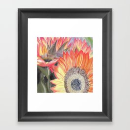 Fall Sunflowers Framed Art Print