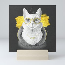 Charcoal Cat Mini Art Print