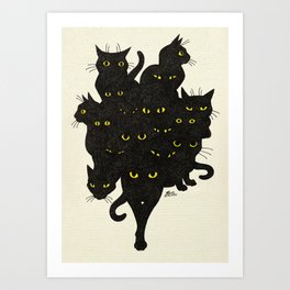 Black Cat Tango Art Print