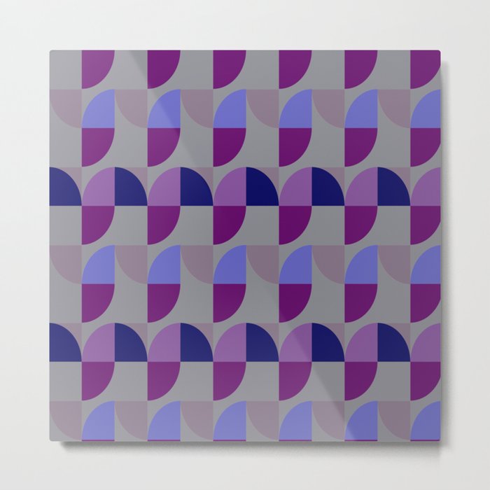 Vintage pattern Design violet blue grey Metal Print