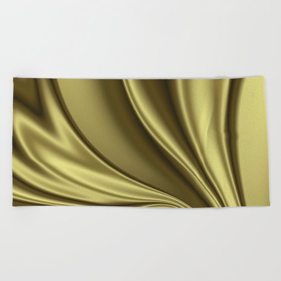Abstract Fractal Colorways 02 Simple Gold Beach Towel