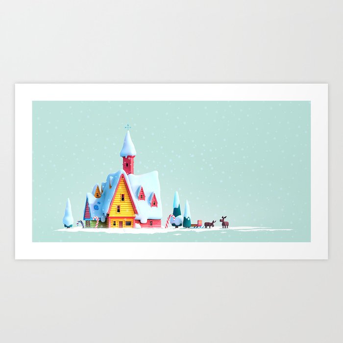 Santa's Home - Christmas Motive Art Print