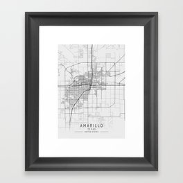 Amarillo Texas city map Framed Art Print