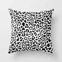 Black & White Leopard Skin Throw Pillow