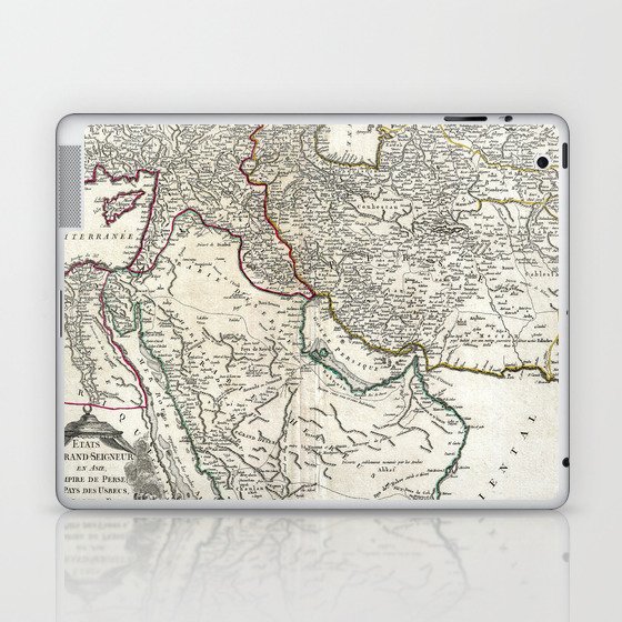 Map of Persia, Arabia and Turkey - Vaugondy - 1753 vintage pictorial map  Laptop & iPad Skin